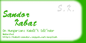 sandor kabat business card